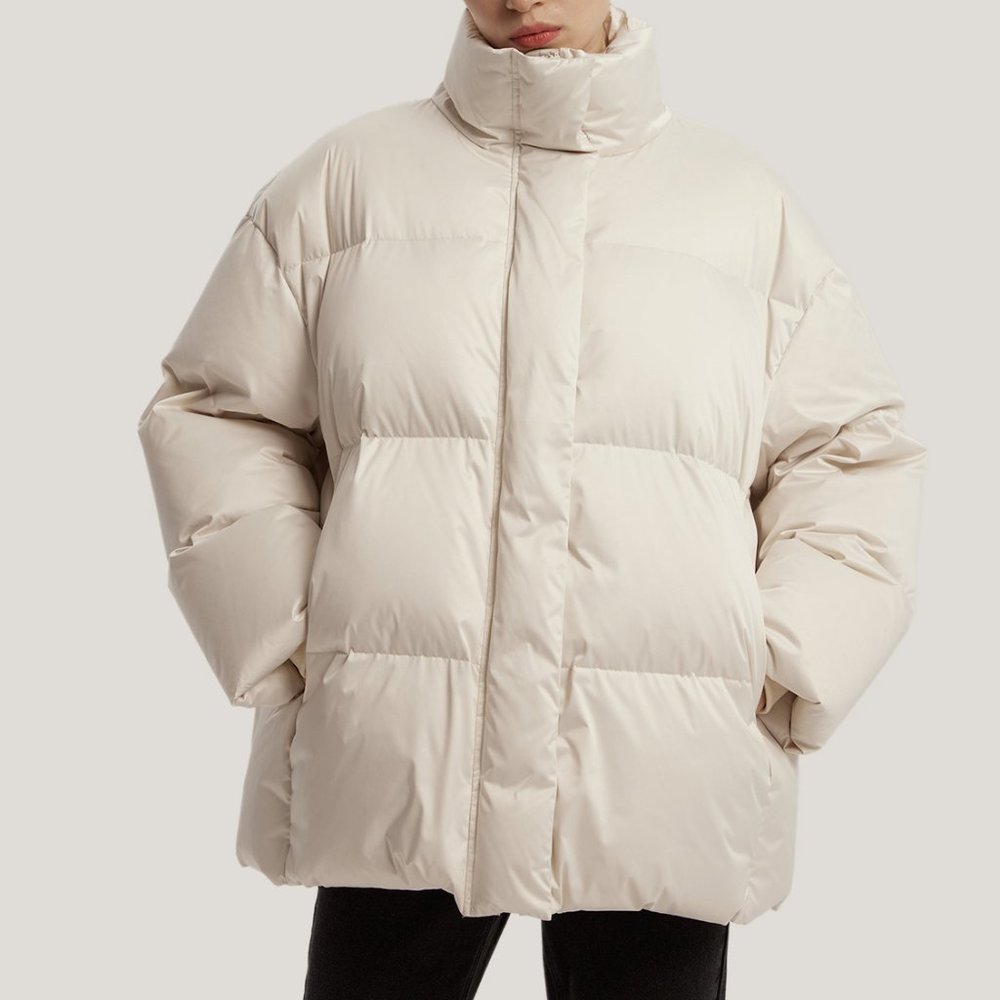Gentle Herd - Channel-Quilt Parka Down XS - IVORY